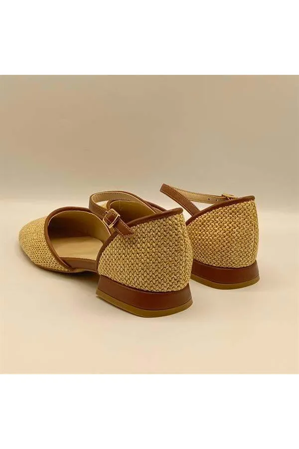 Ellinor Naturel Düz Topuklu Babet