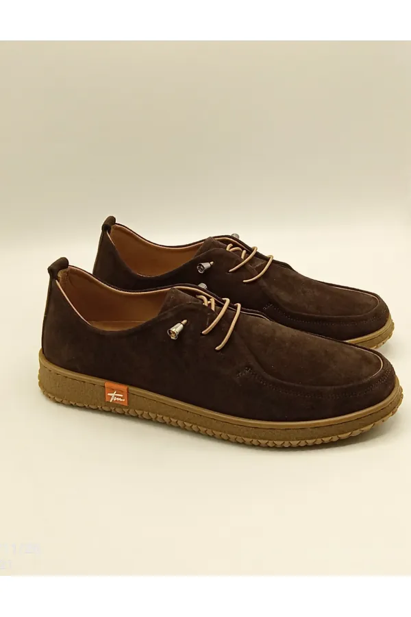 Arissa Dark Brown Suede Genuine Leather Women's Casual Shoes – Lightweight Flexible Rubber Sole