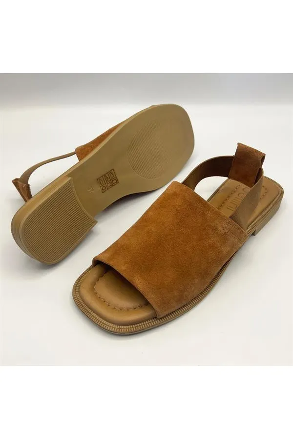 Bellini Tan Suede Leather Women's Sandals | Natural Elegance & Comfort