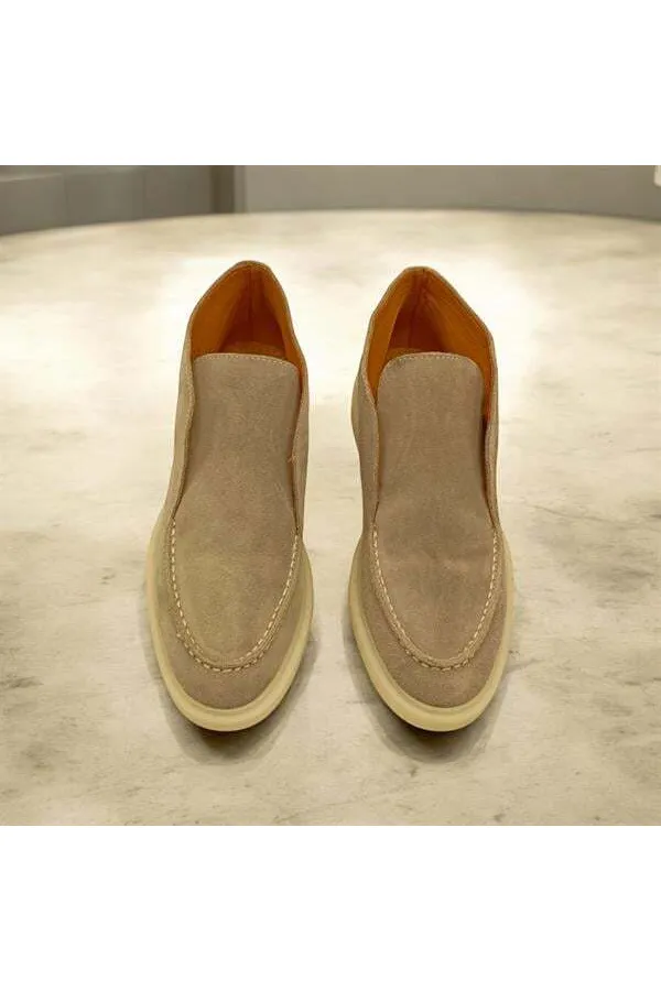 Bottes pour femmes en daim à revers en vison