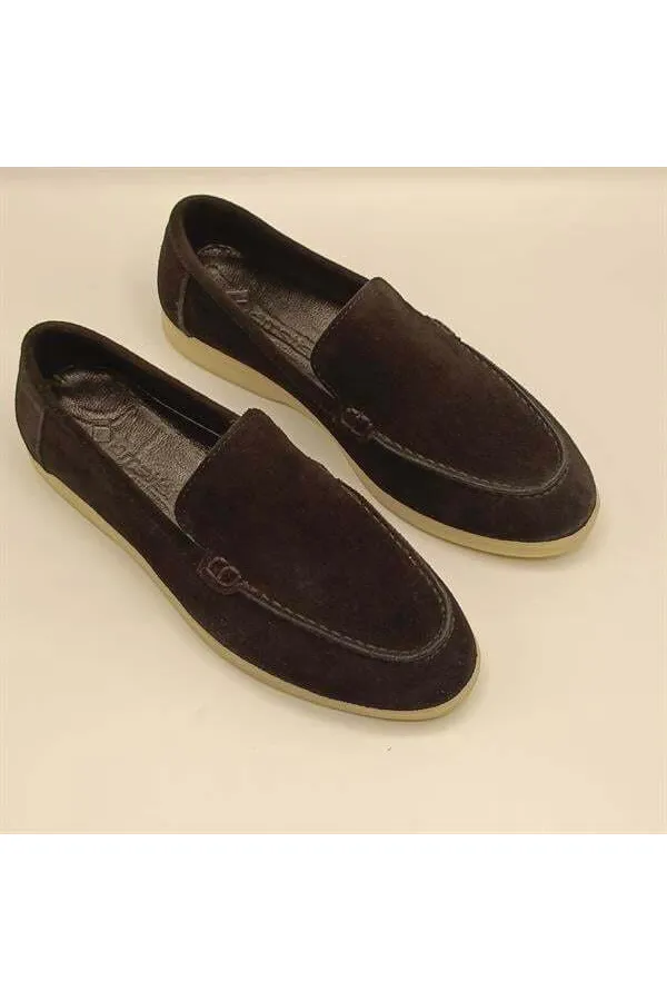 Mocassins Amy en daim noir pour femmes