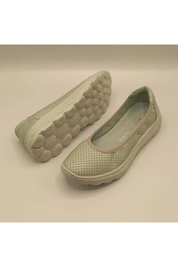 Adela Turquoise Leather Casual Women's Shoes