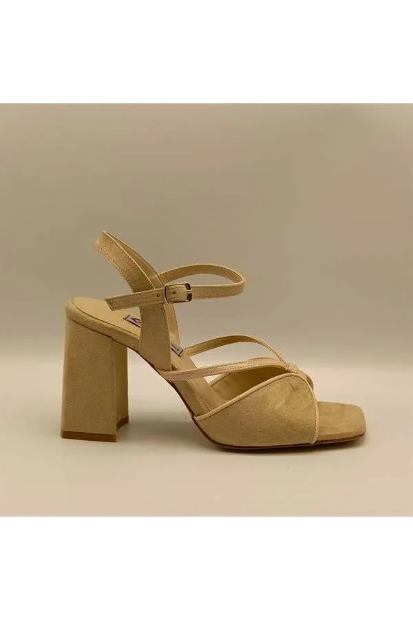 Aster Beige Heeled Sandals
