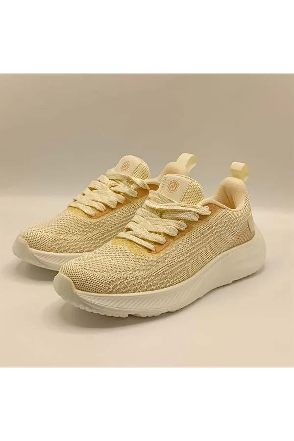 Ametist Exclusive Casta Beige Knitted Women's Athletic Shoes