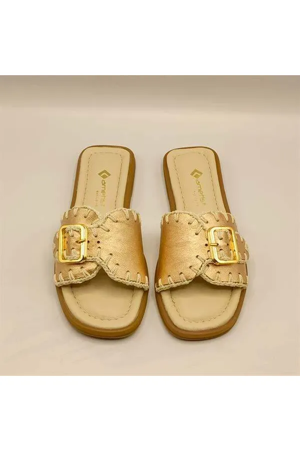 Authentic Rose Leather Women's Slippers