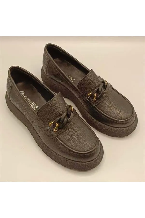 Anatolia Siyah Deri Kadın Günlük Ayakkabı