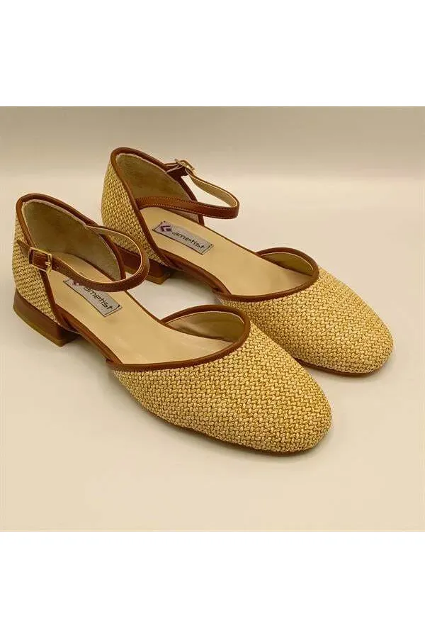 Ellinor Naturel Düz Topuklu Babet