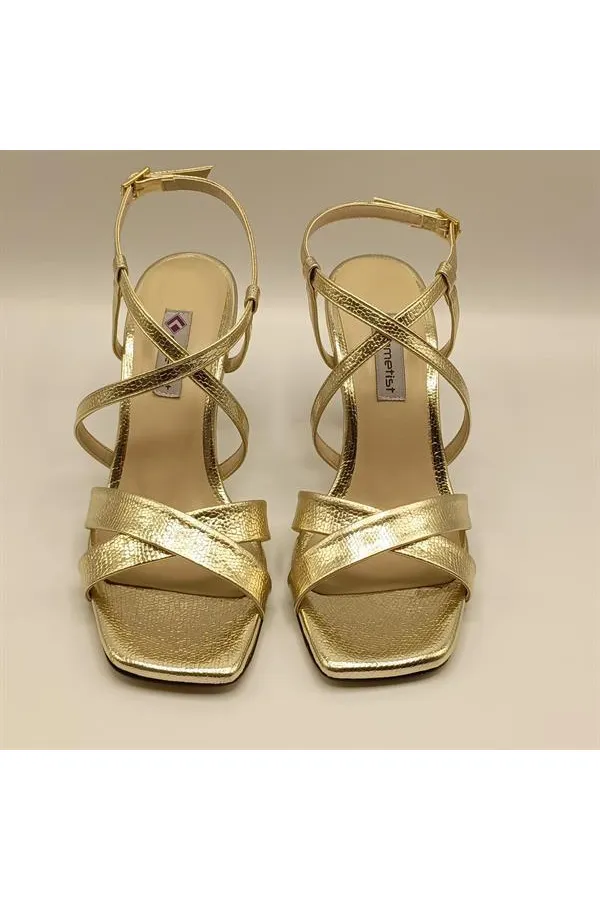 Marla Gold Heeled Sandals