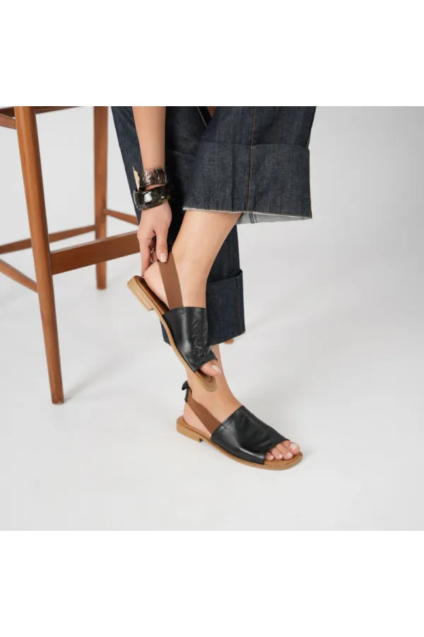 Bellini Black Leather Women's Sandals | Summer Comfort in Classic Style