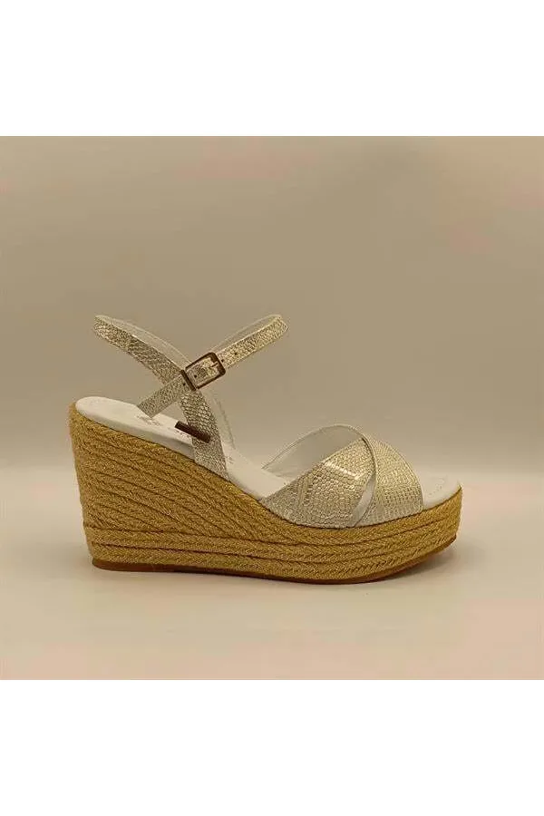 Camelia Gümüş Deri Dolgu Topuk Sandalet