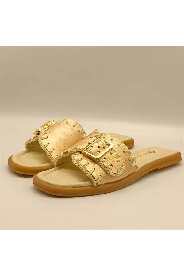 Authentic Rose Leather Women's Slippers