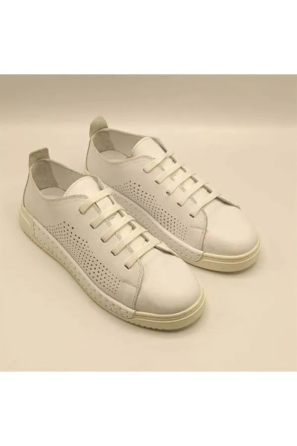 Baskets Daisy blanches en cuir véritable pour femmes