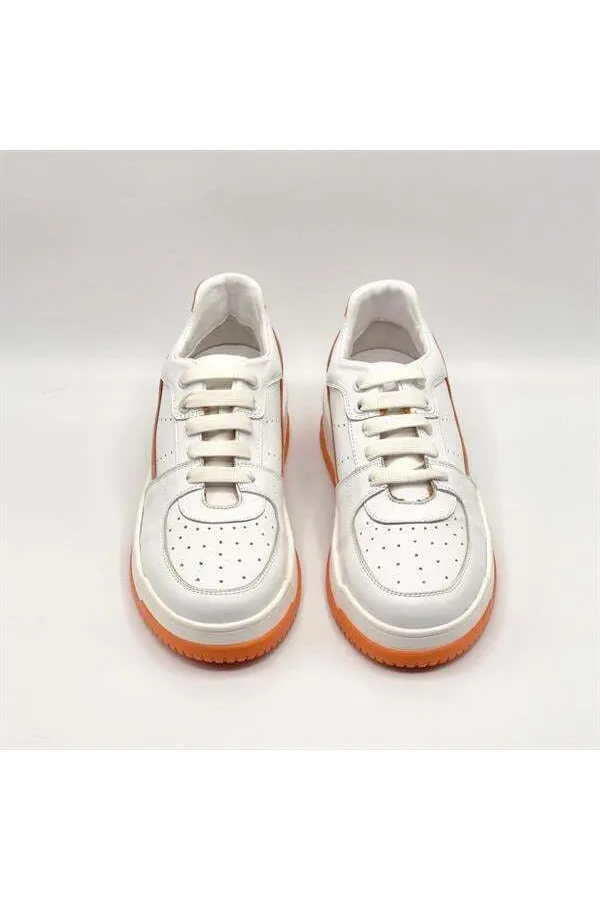 Pia Orange and White Patterned Women's Sneakers