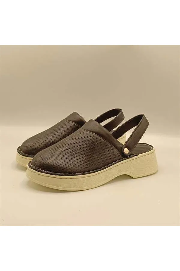 Sabo Black Leather Women's Slippers