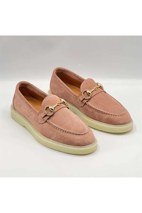 Davina Powder Pink Women's Casual Loafer - Suede Leather & Thermal Sole