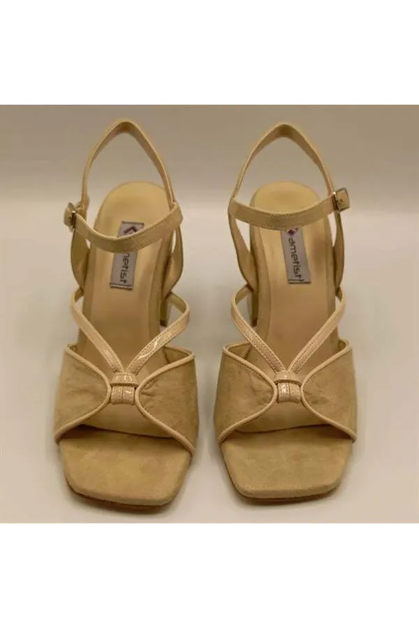 Aster Beige Heeled Sandals