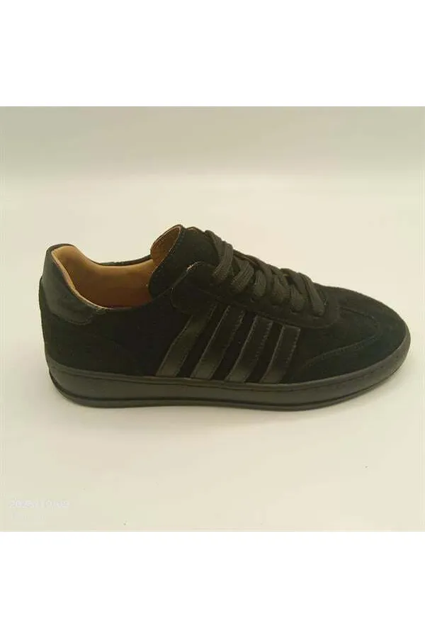 Elio Siyah Süet Kadın Sneaker – Gerçek Deri, Yeni Sezon Sonbahar/Kış