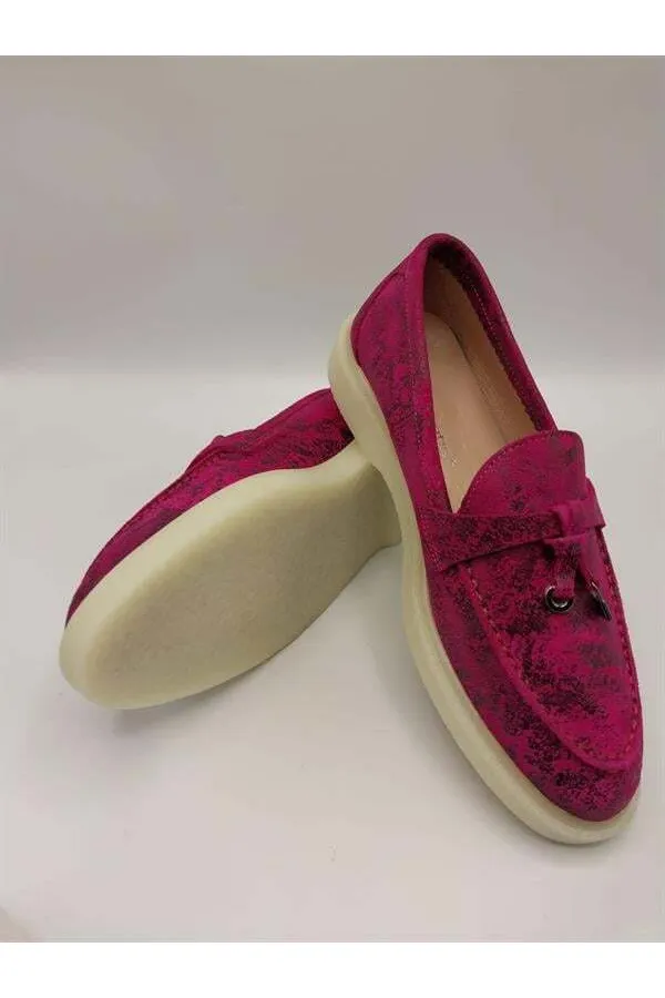 Davina Fuşya Baskılı Hakiki Deri Günlük Ayakkabı – 37 Numara (Son Ürün, İndirimli)