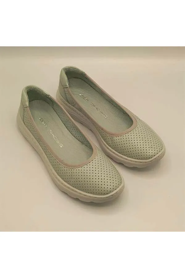 Adela Turquoise Leather Casual Women's Shoes