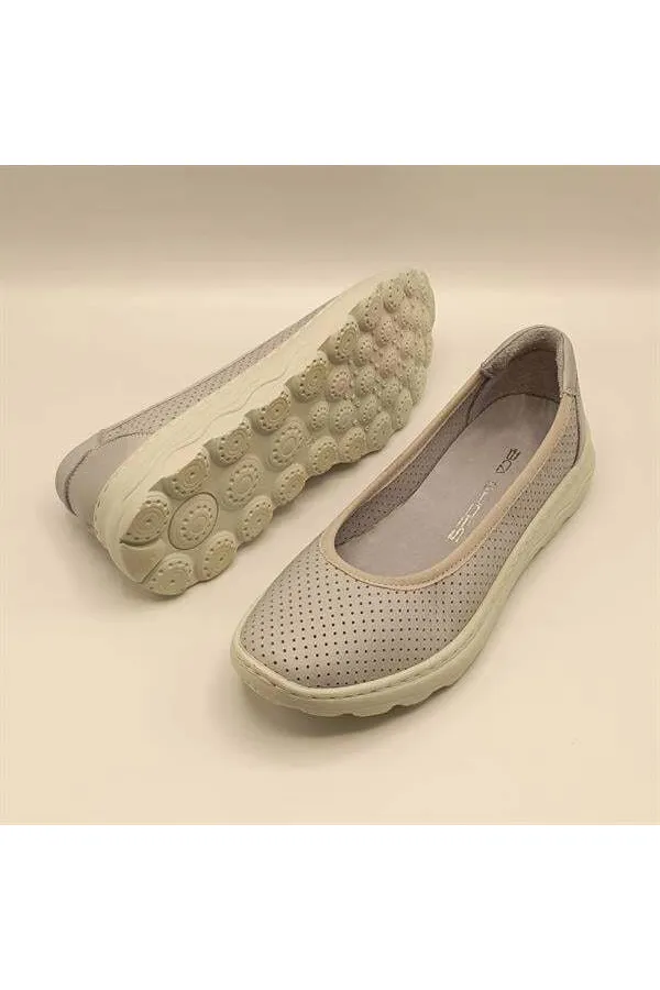 Adela Blue Leather Casual Women's Shoes