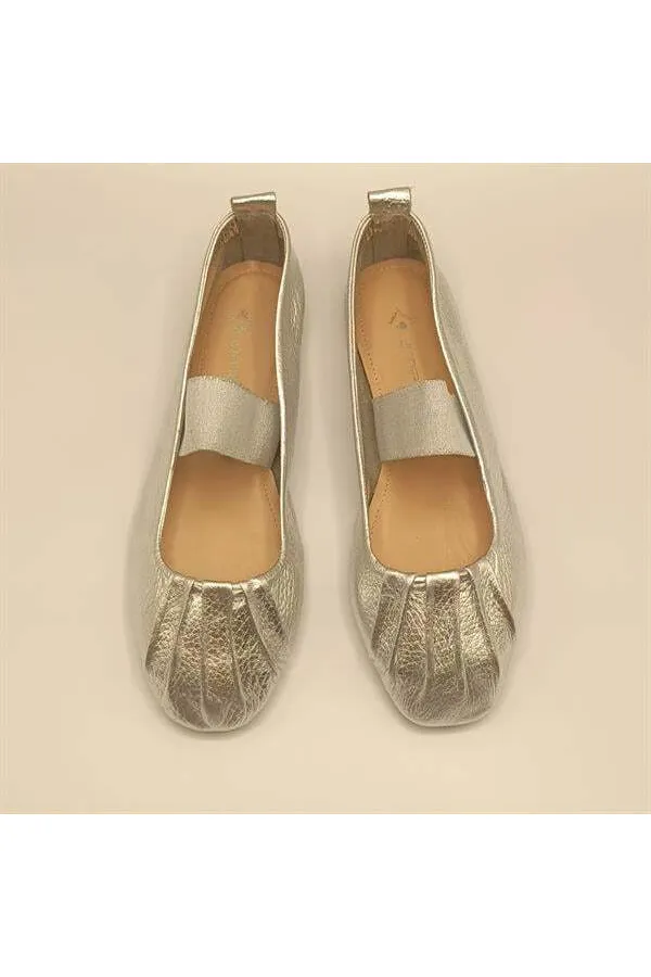 Ballerines en cuir argenté Hazal