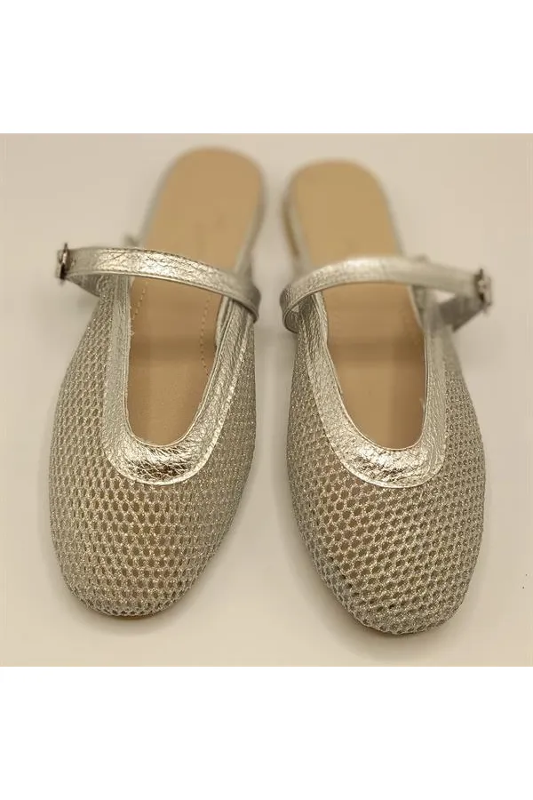 Gina File Silver Slippers