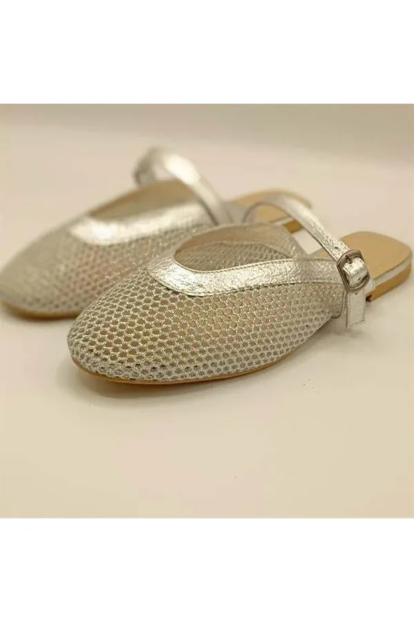 Gina File Silver Slippers