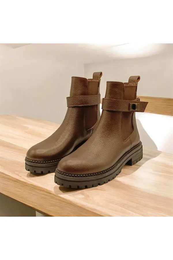 Bottines Chelsea Terra Coffee en cuir pour femmes