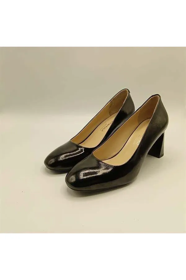 Chaussures Kaila en cuir noir à talons épais pour femmes