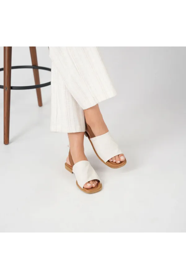 Bellini Cream Leather Women's Sandals | Elegant & Stylish Summer Style