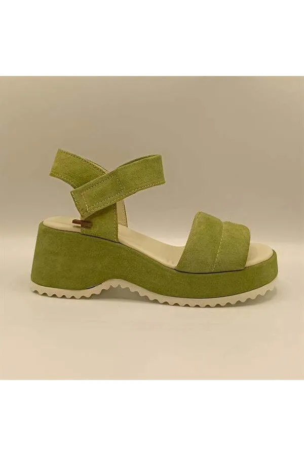 Hera Green Suede Platform Sandals