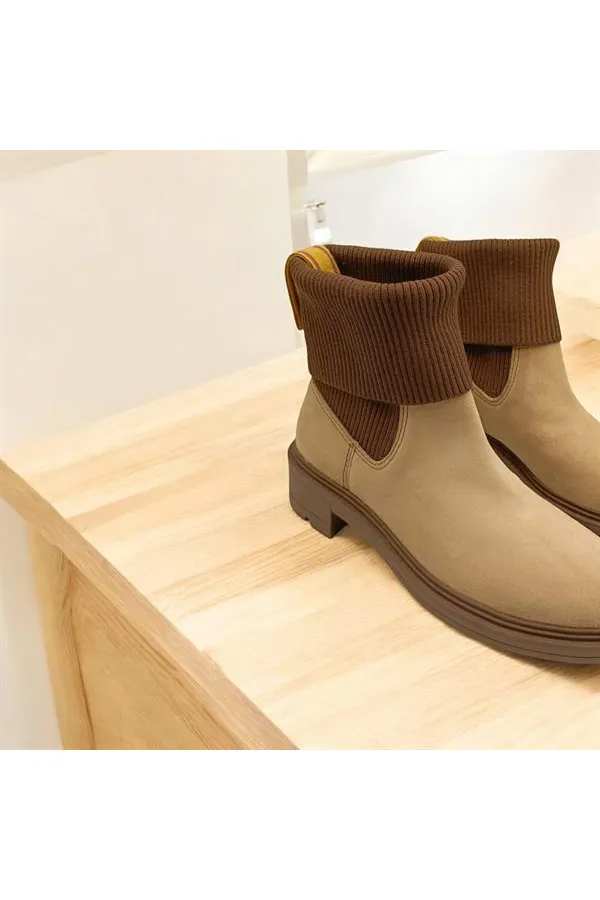 Marine Beige Suede Women's Chelsea Boots