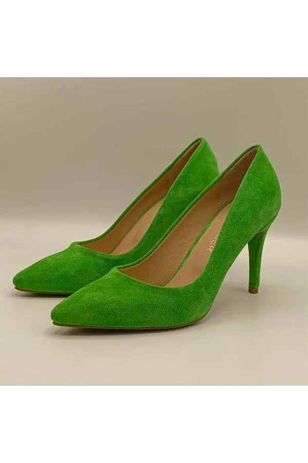 Escarpins Carleen en daim vert