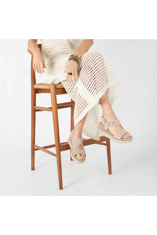 Amethyst Exclusive Stable Beige Suede Platform Women's Sandals | Elegance and Comfort