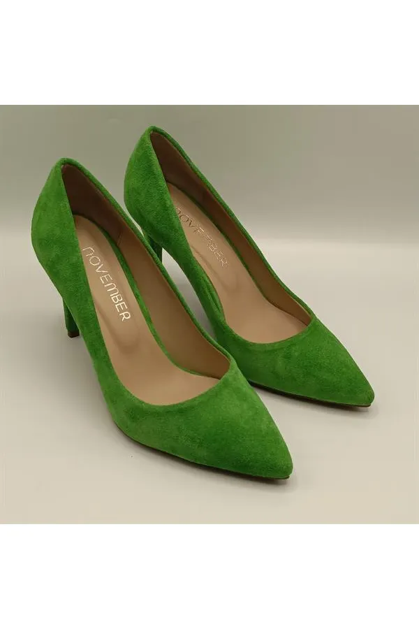 Escarpins Carleen en daim vert
