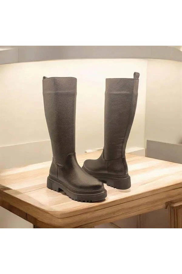 Bottes Rider en cuir noir pour femmes