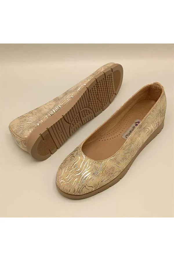 Alena Powder Pink Leather Ballet Flats