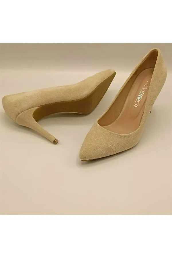 Escarpins Carleen en daim beige