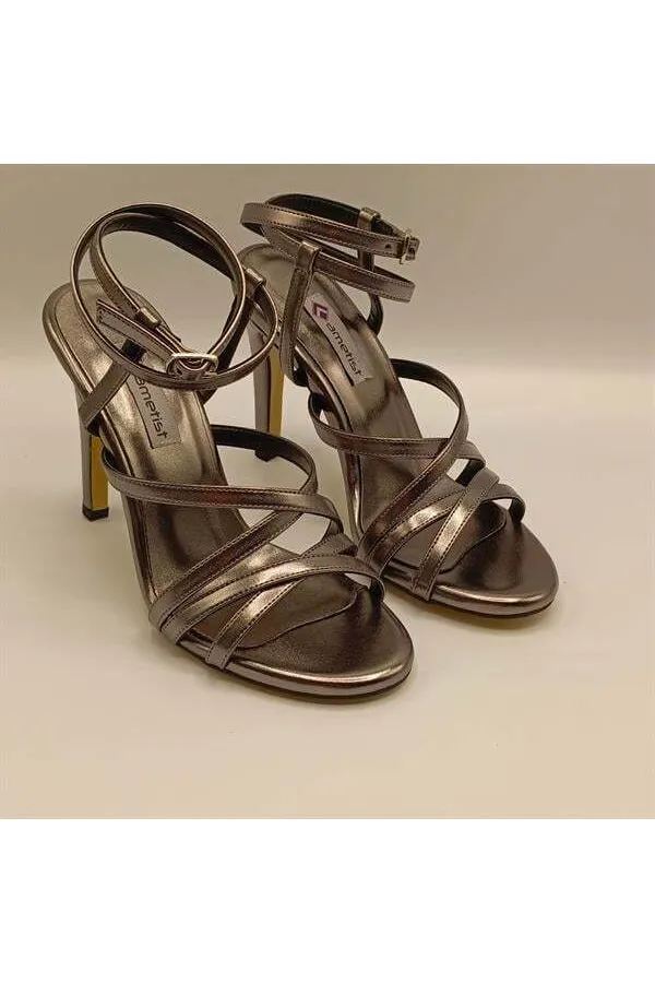 Rebecca Platinum Heeled Sandals