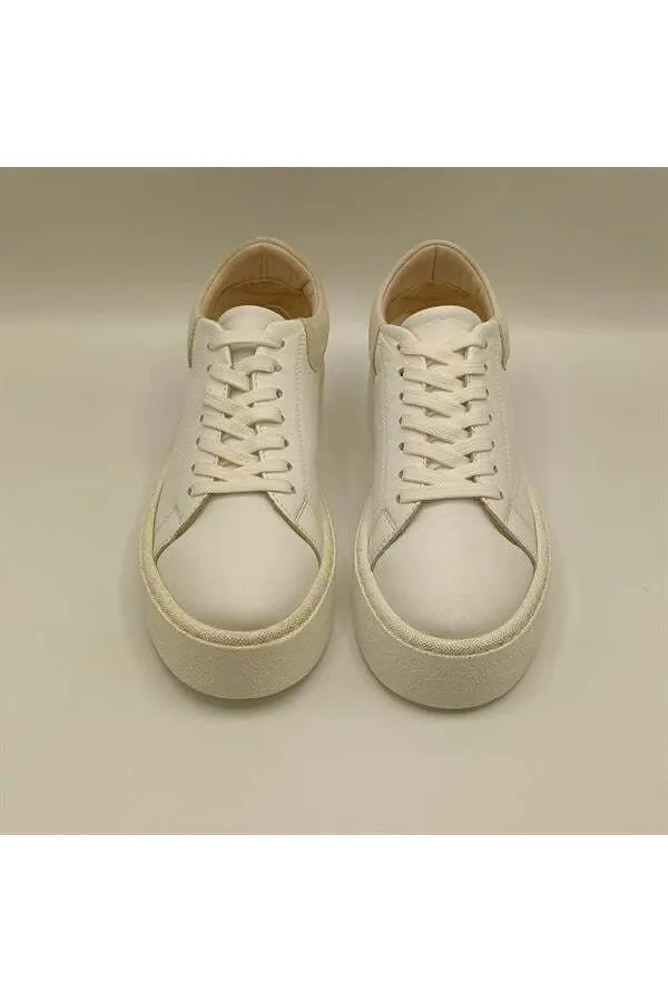 Ellezsa White Genuine Leather Women's Sneaker