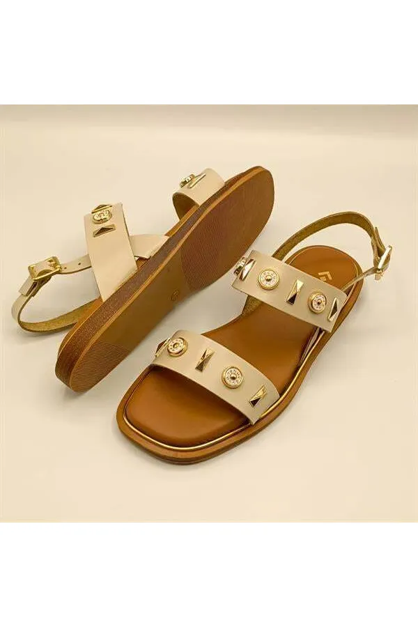 Celena Beige Flat Women's Sandals