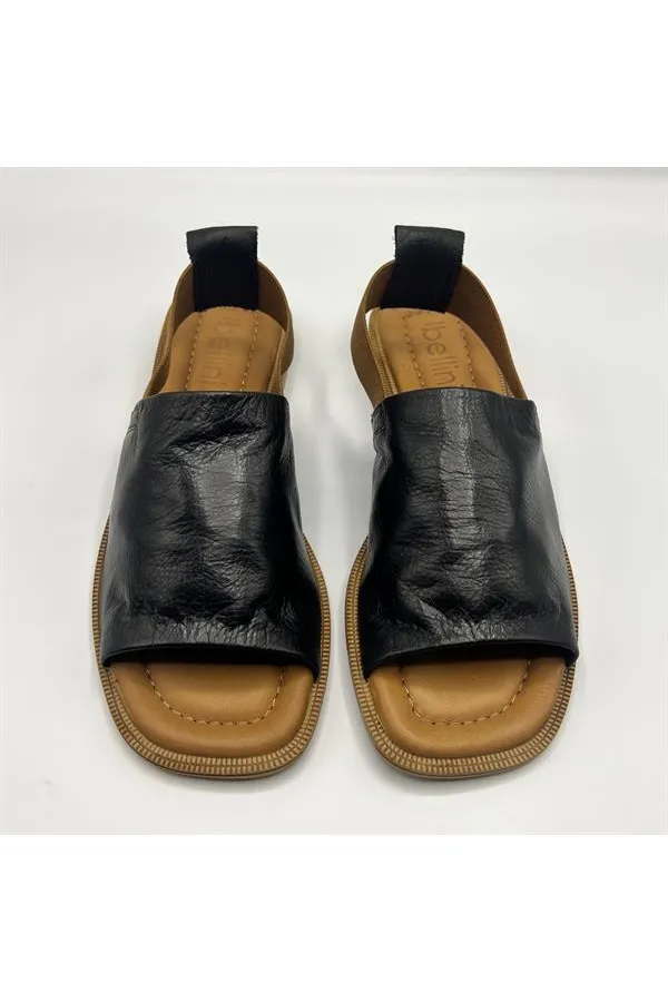 Bellini Black Leather Women's Sandals | Summer Comfort in Classic Style
