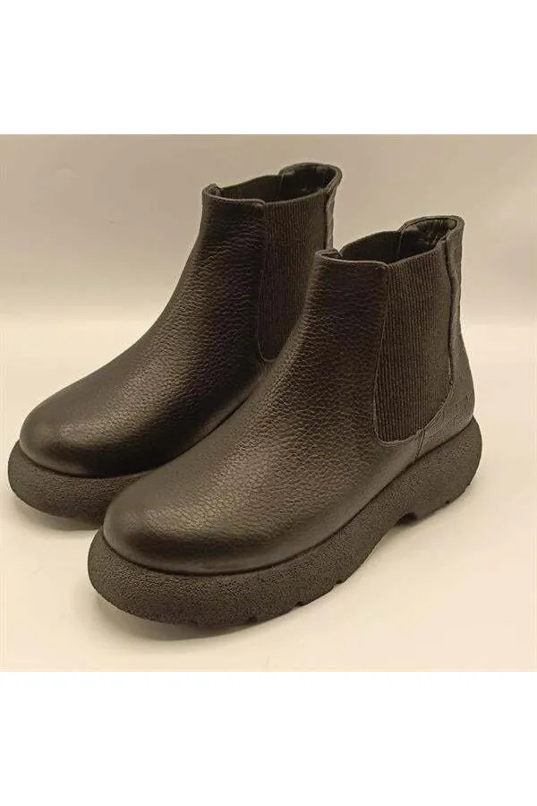 Bottines Chelsea Tuna en cuir noir pour femmes