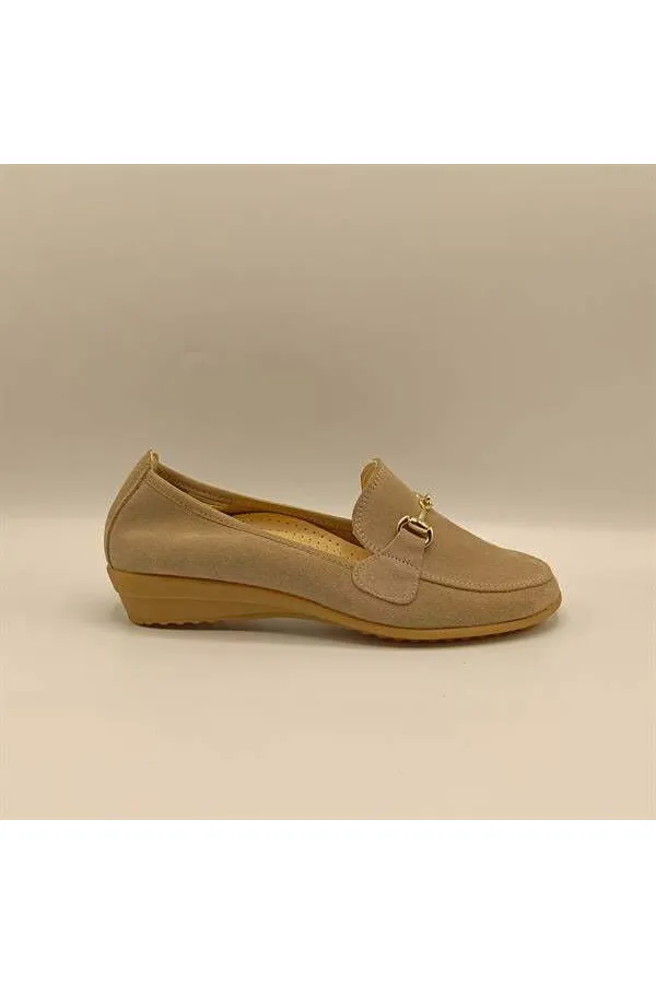 Chaussures décontractées pour femmes Jessica en daim beige