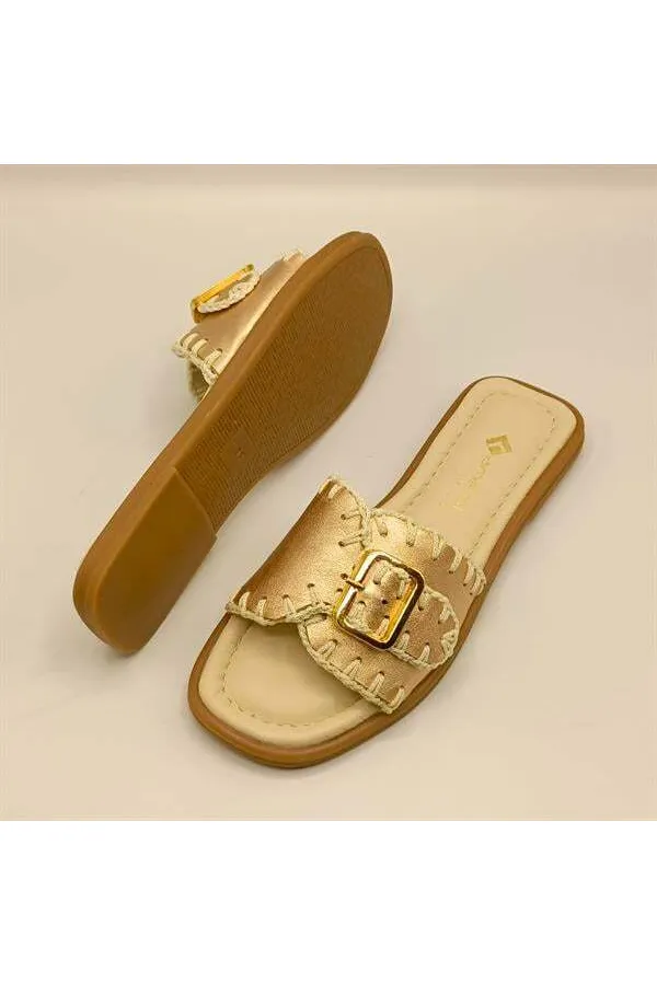 Authentic Rose Leather Women's Slippers