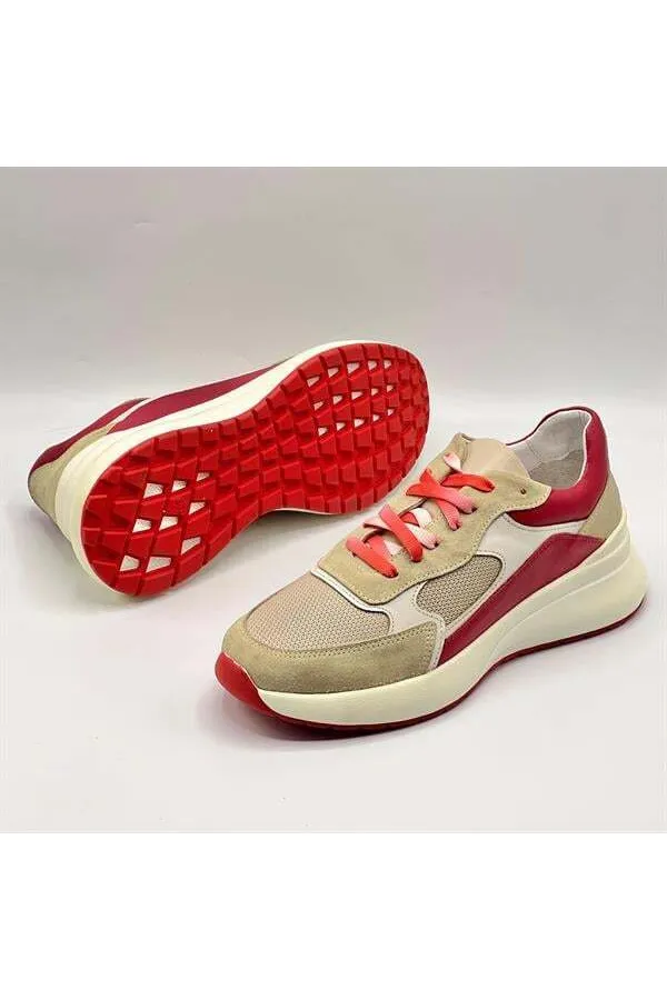 Comfy Red Leather Women's Athletic Shoes – Amethyst Exclusive