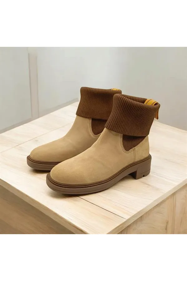 Marine Beige Suede Women's Chelsea Boots