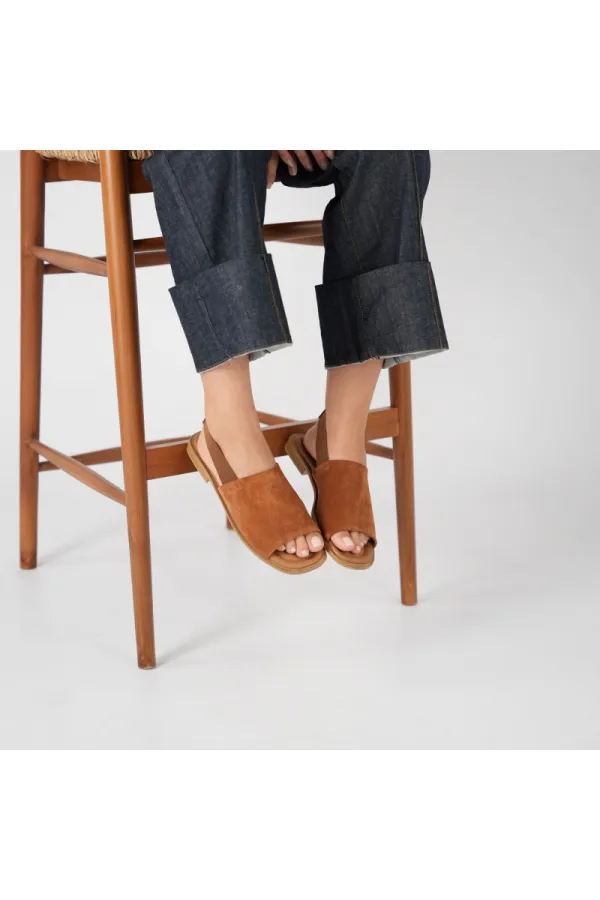 Bellini Tan Suede Leather Women's Sandals | Natural Elegance & Comfort