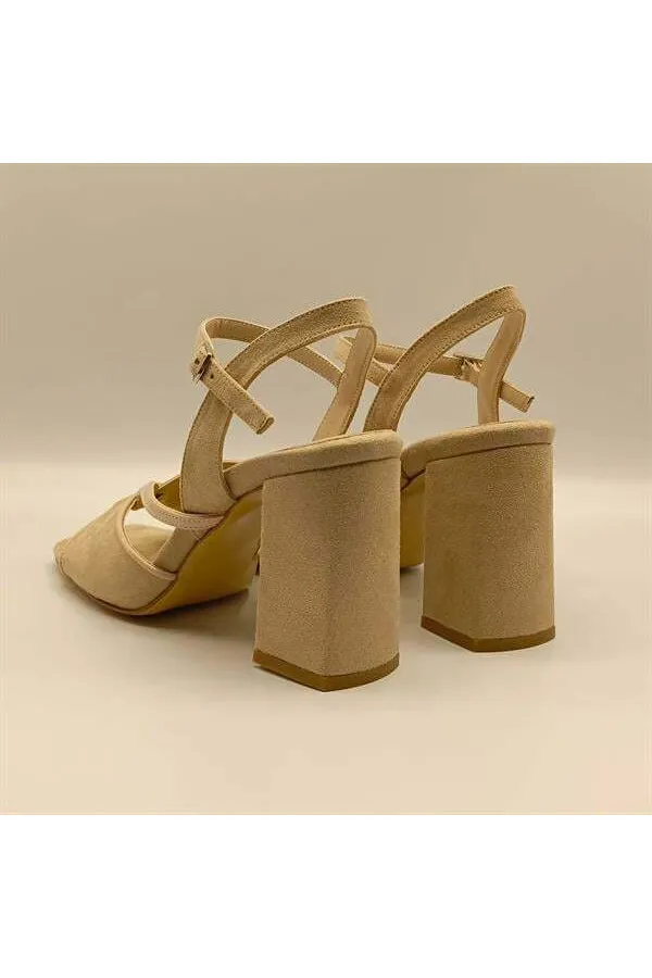 Aster Beige Heeled Sandals
