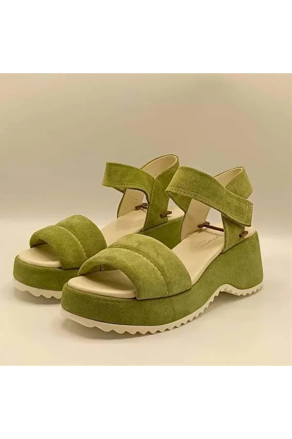 Hera Green Suede Platform Sandals